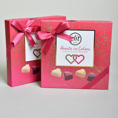 Chocolate pralines - Hearts in colors