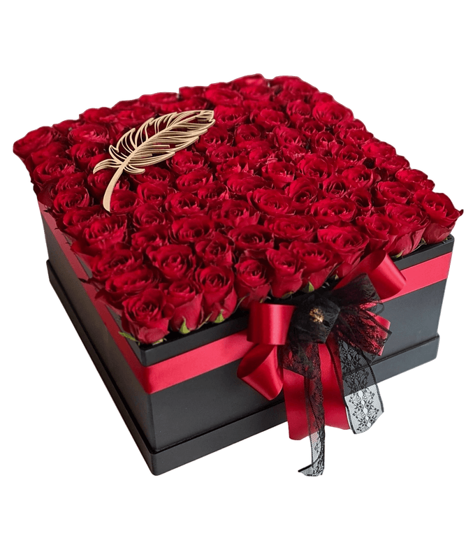 101 роза в коробке - доставка цветов Белград - Cvećara Online Belgrade
