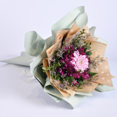 Pastel bouquet with pink flowers
