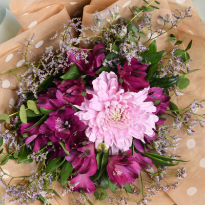 Pastel bouquet with pink flowers