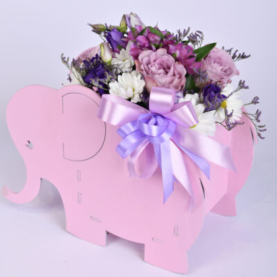 Roze cvetni slon za bebe