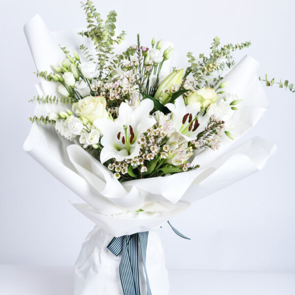 snow white bouquet - flower bouquets - flower delivery beograd - flower shop online beograd